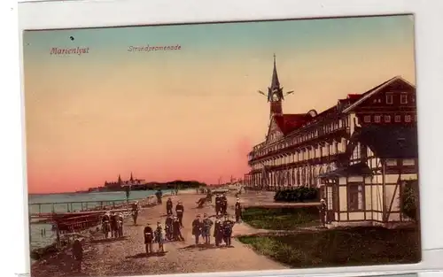 27422 Ak Marienlyst Danemark Promenade de plage vers 1910