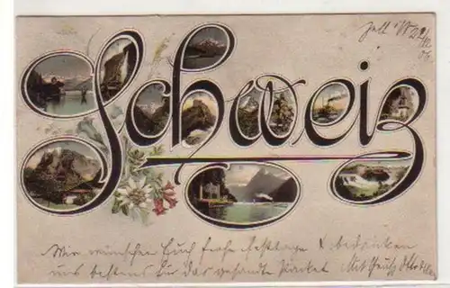 27403 Mehrbild Ak mit Schriftzug Schweiz 1906