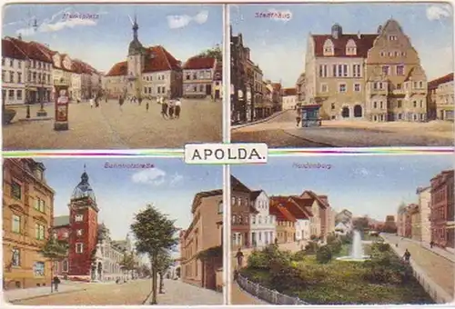 27399 Mehrbild Ak Apolda Bahnhofstraße usw. um 1915