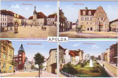 27394 Mehrbild Ak Apolda Bahnhofstraße usw. um 1915