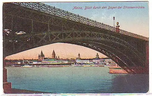 27376 Ak Mainz Bogen der Straßenbrücke um 1920