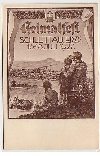 27369 Ak Heimatfest Schlettau im Erzgebirge Juli 1927