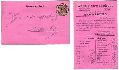 27348 Publicité Ak Magdeburg Wilh. Schwenckert 1890