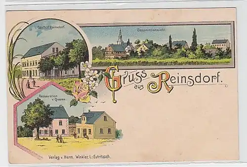 27328 Ak Lithographie Gruss aus Reinsdorf 1917