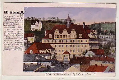 27249 Ak Elsterberg i.V. Neue Bürgerschule 1915