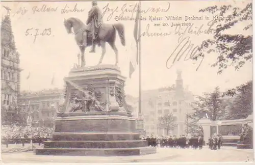 27246 Ak Hambourg révélation de l'empereur Wilhelm monument 1903