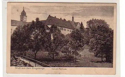 27247 Ak Gruß a. d. Erzgebirge Schloß Pfaffroda um 1920