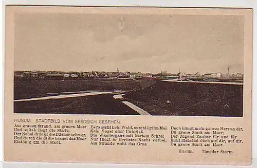 27242 Ak Husum ville vue de la digue de mer vers 1930
