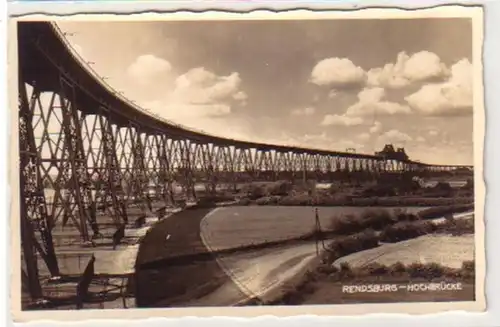 27203 Foto Ak Rendsburg Hochbrücke um 1940
