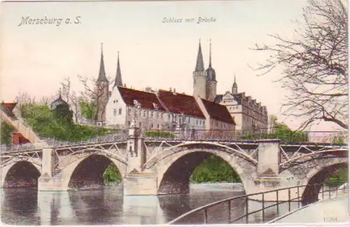 27166 Ak Merseburg à la salle du château avec pont 1906