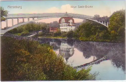 27158 Ak Merseburg neue Saale Brücke 1916