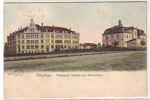 27139 Ak Glauchau Pastalozzi Schule und Waisenhaus 1903