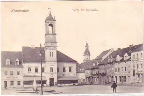 27133 Ak Königsbrück Markt mit Ratskeller 1911