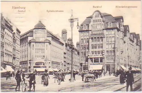 27118 Ak Hamburg Seehof et Barkhof Spitalerstraße 1914