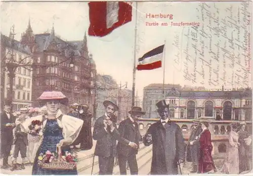 27102 Ak Hamburg Partie am Jungfernsgart 1905