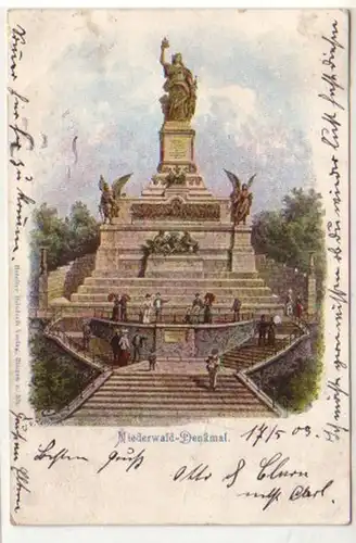 27077 Ak Niederwald Denkmal 1903