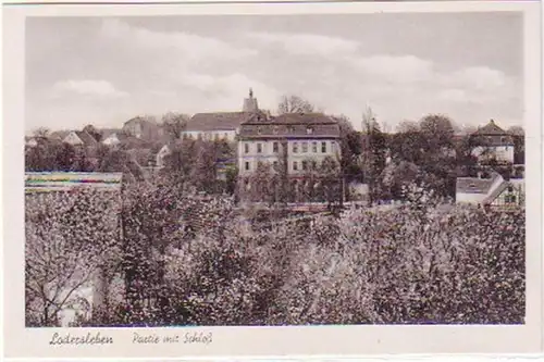 27044 Ak Lodersleben Partie avec château vers 1940