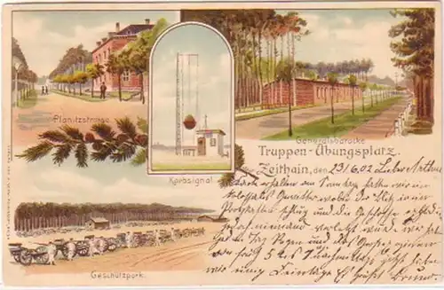 27008 Ak Lithographie Truppenübungsplatz Zeithain 1902