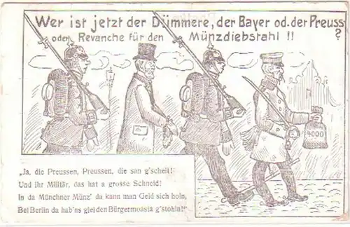 27004 Reim Ak Militär Humor Bayern Preussen 1906