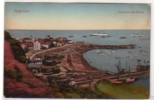 26972 Ak Helgoland Sous-terre avec pont vers 1910