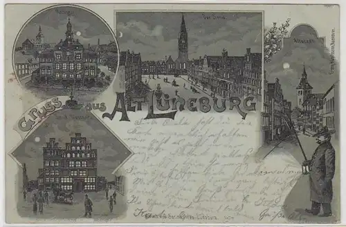 26958 Carte de la Lune Salutation de Alt-Lüneburg 1900