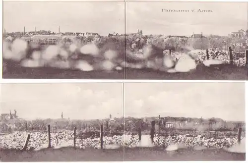 26945 seltene 4fach Klapp Ak Panorama von Arras 1917