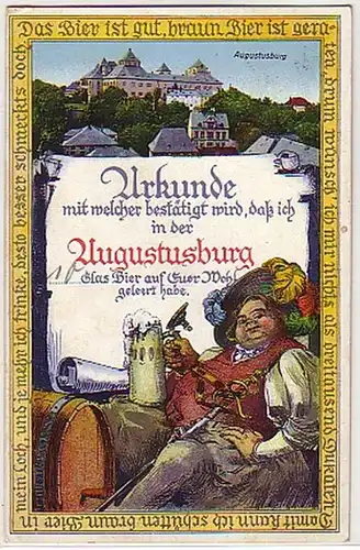 26941 Urkunden Ak Augustusburg im Erzgebirge 1929