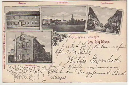 26933 Ac Salutation multi-images de Gröningen Bez. Magdeburg 1903