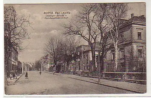 26895 Ak Borna Bez. Leipzig Leipziger Strasse um 1910