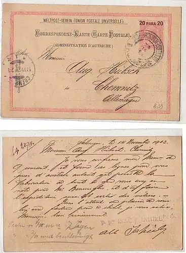 26851 Ganzsache Österreichische Post Türkei Smyrna 1902