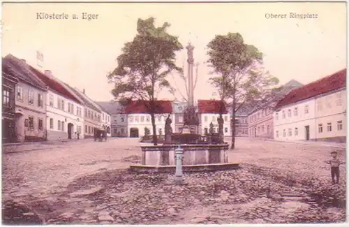 26792 Ak Klösterle an der Eger oberer Ringplatz 1914