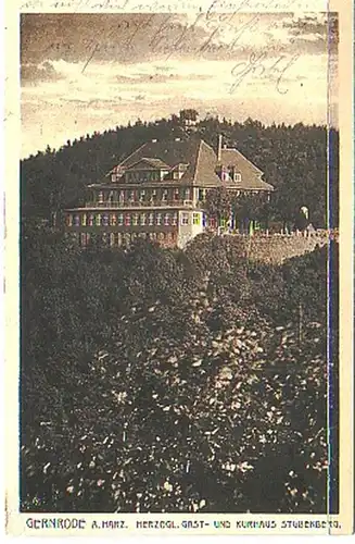 26774 Ak Gernrode am Harz Gasthaus Stubenberg 1919