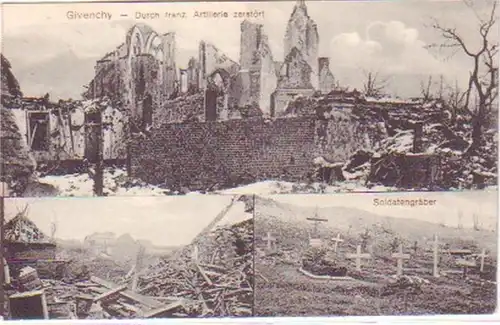 26746Ak Givenchy durch französische Artillerie zerstört