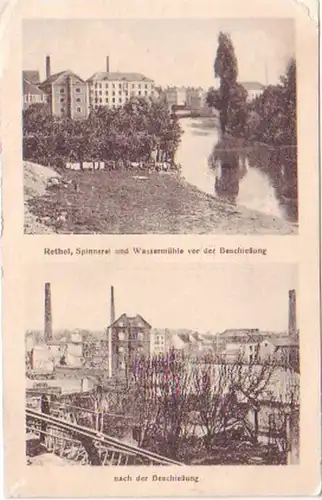 26734 Feldpost Ak Rethel Spinnerei und Wassermühle 1917