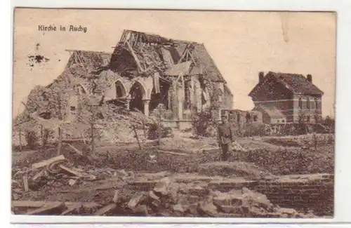 26721 Poste de terrain Ak Eglise en Auchy France 1916