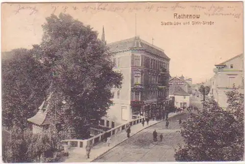 26707 Ak Rathenov Pont de la ville et rue de pierre 1921
