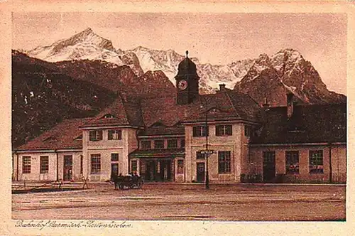 26699 Ak Bahnhof Garmisch-Partenkirchen um 1930