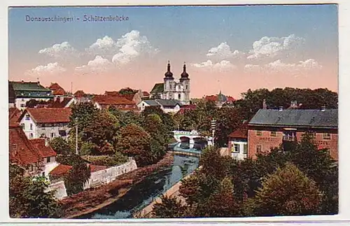 26693 Ak Donaueschingen Pont de protection autour de 1920