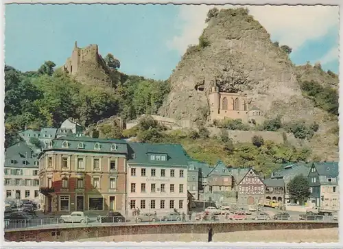 26625 Ak Idar Oberstein Felsenkirche und Burg um 1960