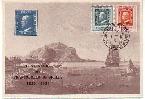 26621 Ak Palermo Sizilien Briefmarken Ausstellung 1959