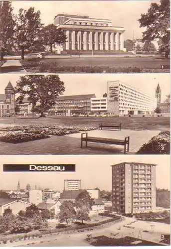 26620 Ak Multi-image Dessau Landestheater, etc. 1968