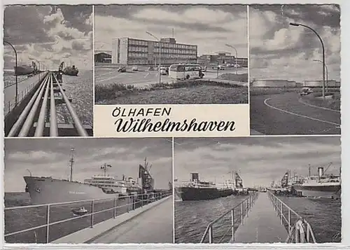 26598 Mehrbild Ak Wilhelmshaven Ölhafen um 1960