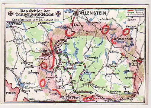 26561 Ak das Gebiet der Tannenbergsschlacht 1914