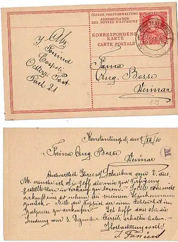 26549 GS Autriche Post Turquie Constantinopel1910