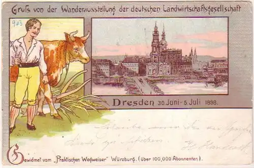 26538 Ak Lithographie Wanderausstellung Dresden 1898