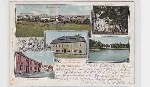 26505 Multi-image Ak Hedersleben école etc. 1904