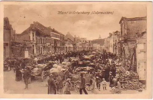 26440 Ak Markt in Ortelsburg Est de Prusse 1916