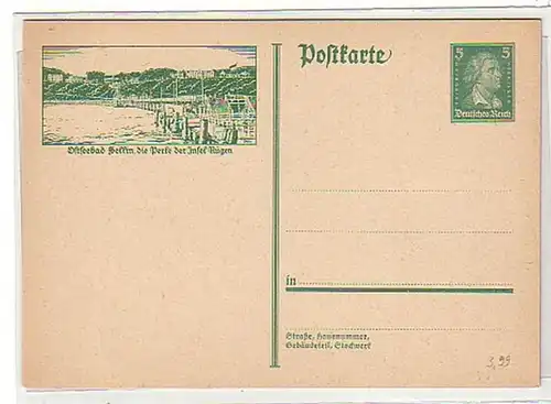 26428 Ganzsachen-Postkarte Ostseebad Sellin um 1930