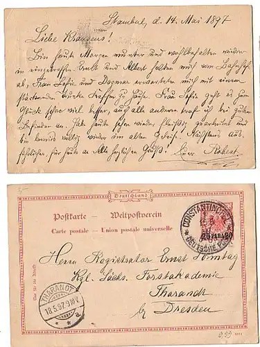 26412 Ganzsache Deutsche Post Türkei Constantinopel1897