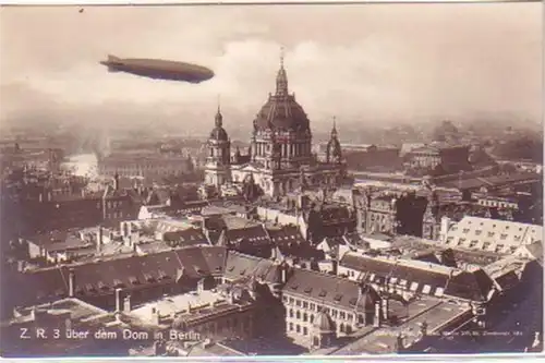 26400 Ak Zeppelin R 3 au-dessus du Dôme à Berlin vers 1925